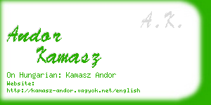 andor kamasz business card